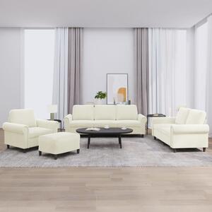 Maison Exclusive – 4-dielna sedacia súprava s vankúmi, krémový zamat