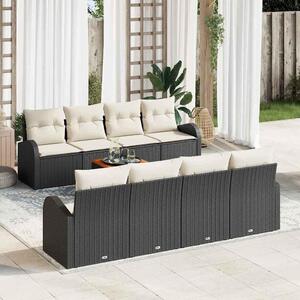 Maison Exclusive - Záhradný nábytok s úloným priestorom 9 ks ierna a krémová Poly-rattan