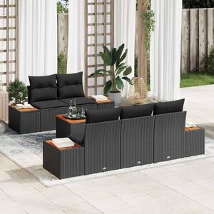 Maison Exclusive - Záhradný nábytok s úloným priestorom 6 ks ierny Poly Rattan