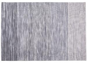 Koberec sivý vlna a polyester 160 x 230 cm ručne tkaný pruhovaný vzor moderný dizajn