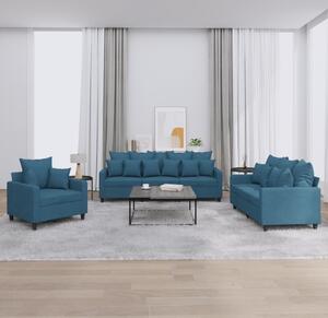 Maison Exclusive – 3-dielna sedacia súprava s vankúšmi, modrý zamat