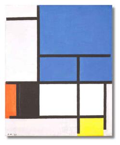 Obraz Mondrian - Kompozícia s modrou - S (40x30cm) 49€