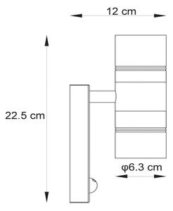 Lucide14866/10/30-LED Vonkajšie svietidlo so senzorom ARNE-LED 2xGU10/5W/230V IP44