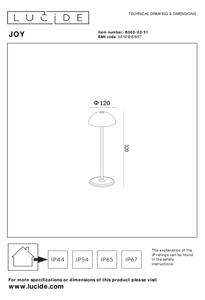 Lucide 15500/02/31 - LED Stmievateľná vonkajšia lampa JOY LED/1,5W/3,7V IP54 biela