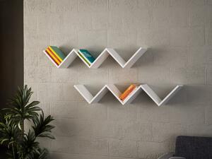 Kalune Design Súprava nástenných poličiek Zigzag biela