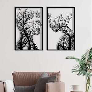 SADA 2x Nástenná dekorácia 86x63 cm strom života kov