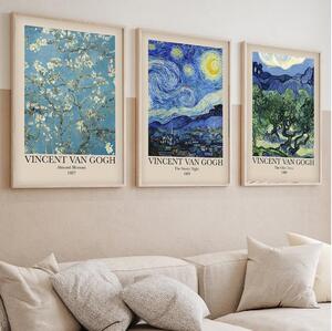 SADA 3x Obraz vo fotorámčeku 50x70 cm Vincent van Gogh