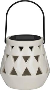 Arti Casa Solárna lampa Keramická solárna lampa do záhrady - Stolná lampa s teplým bielym svetlom - Záhradné svetlo a na 8 hodín - Vodotesnos IP44 - 11 x 10 cm - Biela