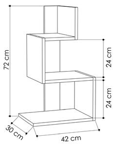 Moderný, dizajnový odkladací stolík ADRIEL, biely / dub
