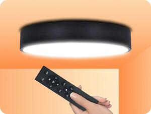 Solight LED osvetlenie s diaľkovým ovládačom, 36W, 2300lm, Ø30cm, zmena farby, stmievateľné, čierne [WO798-1-B]