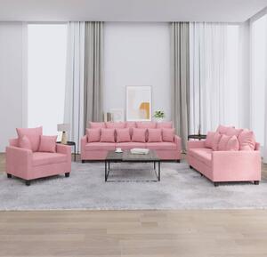 Maison Exclusive – 3-dielna sedacia súprava s vankúmi z ruového zamatu