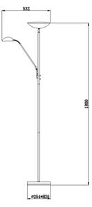 Lucide 19791/24/30 - LED Stojacia lampa ZENITH LED/20W/230V + LED/4W