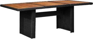 Maison Exclusive – Záhradný jedálenský stôl, ierny, 200 × 100 × 74 cm, poly ratan