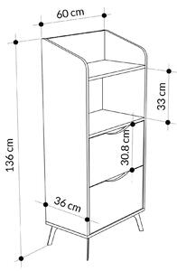 Dizajnová skrinka na mikrovlnku CORGI, biela / retro šedá
