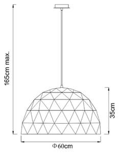 Lucide 21409/60/30 - Závesné svietidlo OTONA 3xE27/60W/230V čierna