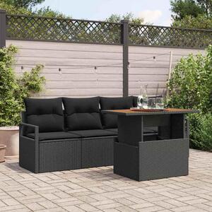 Maison Exclusive - Záhradný nábytok s úloným priestorom 5 ks ierny Poly Rattan