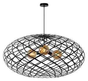 Lucide 21417/99/30 - Luster na lanku WOLFRAM 3xE27/60W/230V čierna