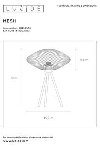Lucide 21523/01/30 - Stolná lampa MESH 1xE27/40W/230V čierna