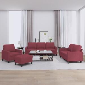Maison Exclusive – 4-dielna sedacia súprava s vankúmi, vínovoervená látka