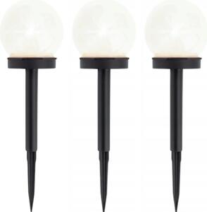 Solárna záhradná lampa LED gua, biela, vodotesná, 3 kusy