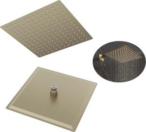 Granitan | Štvorcová sprchová hlavica - 30x30 cm - Brúsené zlato - Elegantný dizajn - Systém proti vodnému kameňu