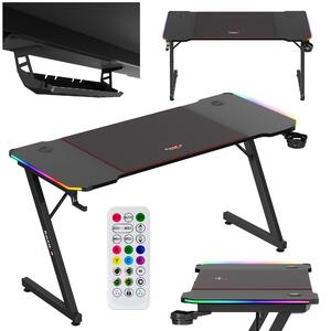 Huzaro Hero 3.3 RGB | LED herný PC stôl | vrátane podloky pod my | driak na slúchadlá | organizér káblov | 140x60cm | ierna