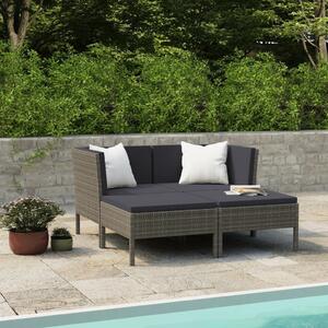 Maison Exclusive – 4-dielna záhradná súprava s podukami Poly Rattan Grey