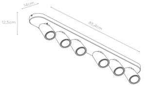 Lucide 23954/31/30 - LED Bodové svietidlo XYRUS 6xGU10/5W/230V čierna