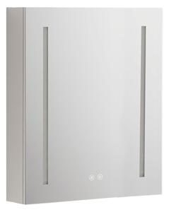 Mereo, Mereo Kúpeľňová galérka 60 cm, zrkadlová skrinka, strieborná, MER-CN190P