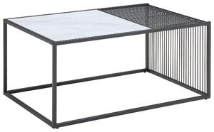 KONFERENČNÝ STOLÍK, čierna, biela, kov, sklo, 90/60/40 cm Livetastic - Stolíky do obývačky, Online Only