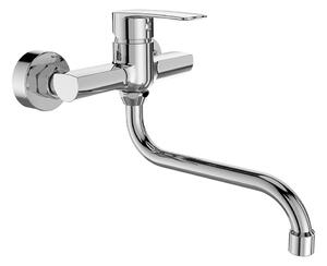 Mereo, Mereo Drezová nástenná batéria, Pego, 150 mm, s ramienkom rúrkovým o 18 mm - 200 mm, chróm, MER-CB30101P