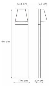 Lucide 29898/80/29 - Vonkajšia lampa LIAM 1xGU10/35W/230V IP44 80 cm antracit