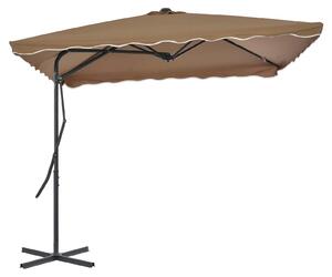 Maison Exclusive - Slnečník s oceľovým stožiarom 250x250 cm Taupe