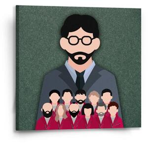 Sablio Obraz Money heist Profesor a jeho tím Zelená - 50x50 cm
