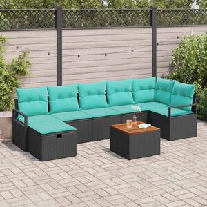 Maison Exclusive - Záhradný nábytok s vankúmi 8 ks ierny Poly-rattan