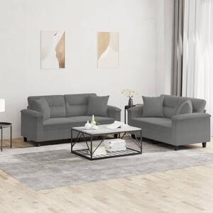 Maison Exclusive – 2-dielna sedacia súprava s vankúšmi, tmavošedá mikrovlákna