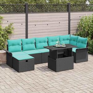 Maison Exclusive - Záhradný set pohoviek s vankúmi 8 ks ierny Poly Rattan
