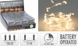 Mondex Svetelná LED reťaz s časovačom Fuller II 100 cm teplá biela