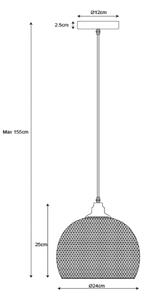 Lucide 43404/22/30 - Závesné svietidlo MESH 1xE27/60W/230V 22 cm