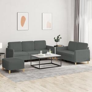 Maison Exclusive – 3-dielna sedacia súprava s vankúšmi, tmavosivá látka