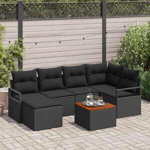 Maison Exclusive - Záhradný nábytok s úloným priestorom 7 ks ierny Poly-rattan