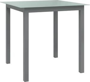 Maison Exclusive – Záhradný stôl, svetlosivý, 80 x 80 x 74 cm, hliník a sklo