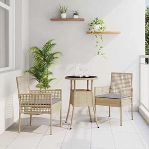Maison Exclusive - Záhradný jedálenský set 3 pcs Béová Poly ratan