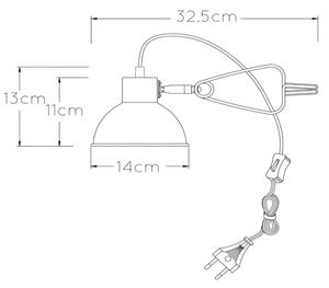 Lucide 45987/01/30 - Lampa s klipom MOYS 1xE27/40W/230V čierna