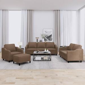 Maison Exclusive – 4-dielna sedacia súprava s vankúmi, hnedá látka