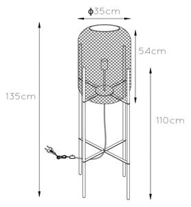 Lucide 45785/01/30 - Stojacia lampa MESH 1xE27/40W/230V čierna