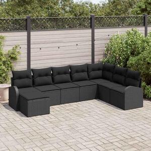 Maison Exclusive - Záhradný nábytok s vankúmi 8 ks ierny Poly Rattan