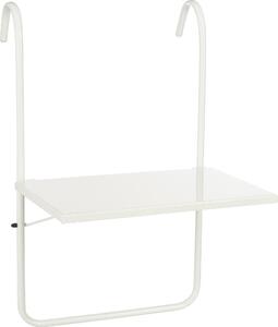 Mica Decorations Seatle balkónový stolík – balkónový nábytok – balkónová platforma – 57,5 x 38 cm – kov – biela farba