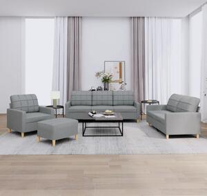 Maison Exclusive – 4-dielna sedacia súprava s vankúmi, svetlosivá látka