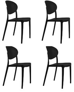 Jedálenská stoličky AZURRA 4 KUSY čierna